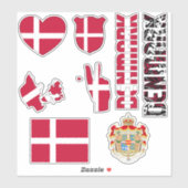 Phantastisches Dänemark - Staatssymbole Aufkleber (Blatt)