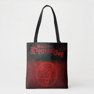 Phantastisches Demon-Boy-Logo und Pentagramm Tote- Tasche