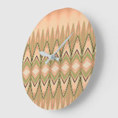 Phantastisches Design mit Grün und Korallen Große Wanduhr (Winkel)