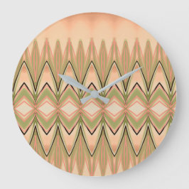 Phantastisches Design mit Grün und Korallen Große Wanduhr