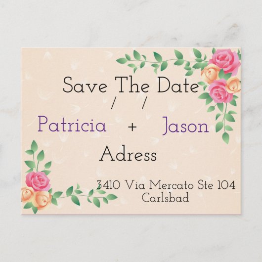 phantastisches Design Save the Date Ankündigungspostkarte (Vorderseite)