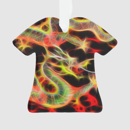 Phantastisches Drachenfeuer auf Glücksenergie Ornament (Vorderseite)