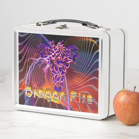 Phantastisches Drachenfeuerdesign Metall Brotdose (Beispiel)