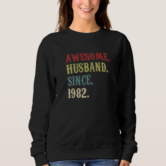 Phantastisches Ehemann seit 1982 Retro 40 Wedding Sweatshirt (Vorderseite)
