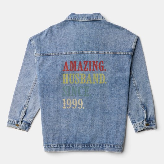 Phantastisches Ehemann seit 1999 Retro 23 Wedding  Jeansjacke (Rückseite)