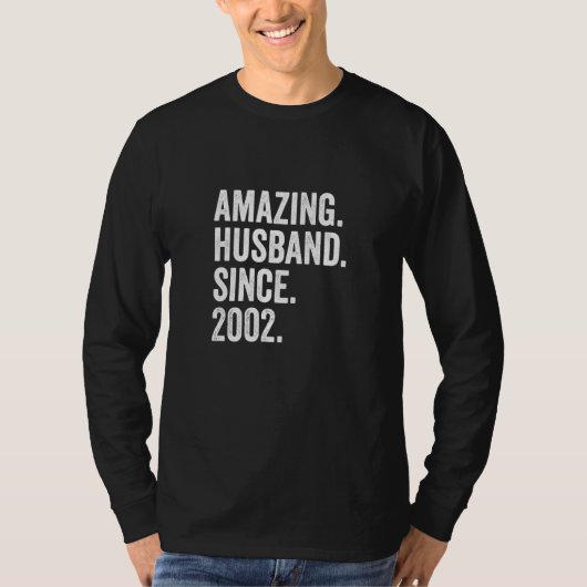 Phantastisches Ehemann seit 2002 20. Hochzeit Anni T-Shirt (Vorderseite)