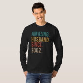 Phantastisches Ehemann seit 2002 20. Wedding Anive T-Shirt (Vorne ganz)