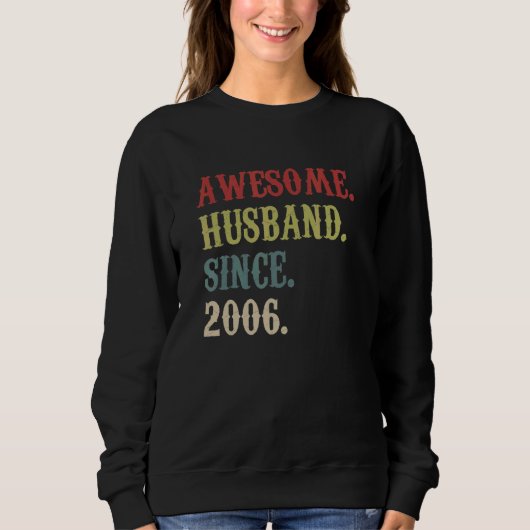 Phantastisches Ehemann seit 2006 Retro 16 Wedding Sweatshirt (Vorderseite)