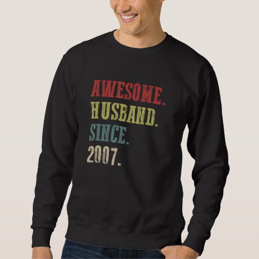 Phantastisches Ehemann seit 2007 15 Hochzeitstag Sweatshirt (Vorderseite)
