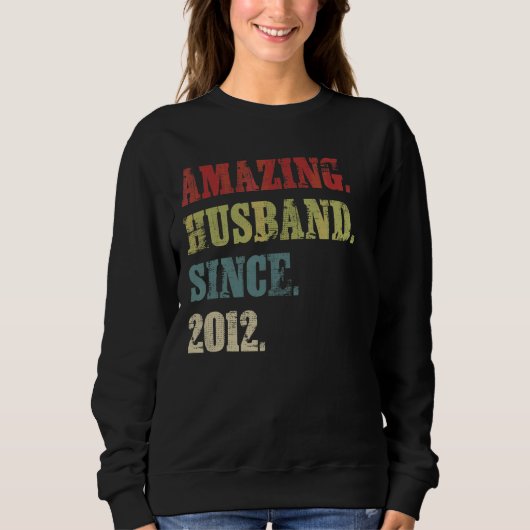 Phantastisches Ehemann seit 2012 10 Hochzeitstag Sweatshirt (Vorderseite)