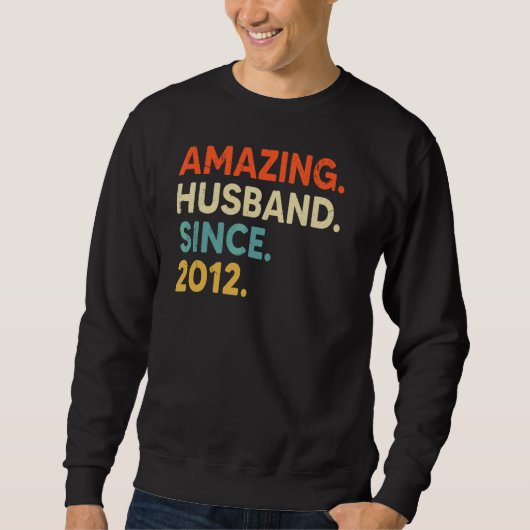 Phantastisches Ehemann seit 2012 10 Hochzeitstag Sweatshirt (Vorderseite)