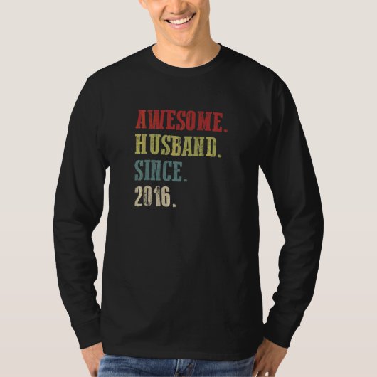 Phantastisches Ehemann seit 2016 6 Hochzeitstag T-Shirt (Vorderseite)