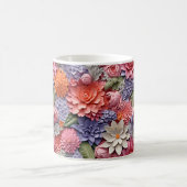 Phantastisches, farbiges 3D-Blumenmuster nahtlos Kaffeetasse (Mittel)