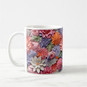 Phantastisches, farbiges 3D-Blumenmuster nahtlos Kaffeetasse (Links)