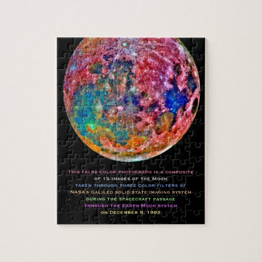 Phantastisches, farbiges Moon Satellite Foto zusam Puzzle (Vertikal)
