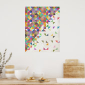 Phantastisches farbiges Retro-geometrisches Muster Poster (Küche)