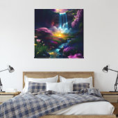 Phantastisches Flachland Wasserfall Landschaft 3 Leinwanddruck (Insitu (Schlafzimmer))