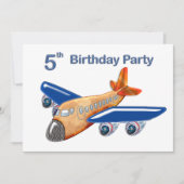 Phantastisches Flugzeug 5. Geburtstag Einladung (Vorderseite)