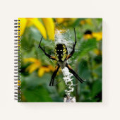 Phantastisches Foto Orb Spider im Web Notizbuch (Vorderseite)