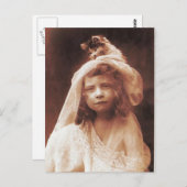 Phantastisches Funny Antique Cat Girl Foto Postkarte (Vorne/Hinten)