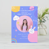 Phantastisches Geburtstagsparty-Foto Einladung (Stehend Vorderseite)