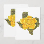 Phantastisches Gelb-Rose von Texas-Muster Blume Begleitkarte (Vorne/Hinten)