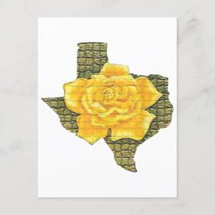 Phantastisches Gelb-Rose von Texas-Muster Blume Begleitkarte