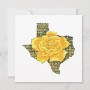 Phantastisches Gelb-Rose von Texas-Muster Blume Einladung