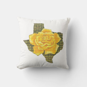 Phantastisches Gelb-Rose von Texas-Muster Blume Kissen