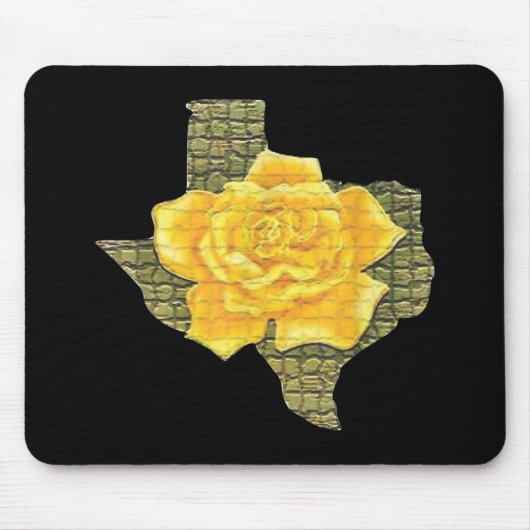 Phantastisches Gelb-Rose von Texas-Muster Blume Mousepad (Vorne)