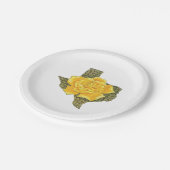 Phantastisches Gelb-Rose von Texas-Muster Blume Pappteller (Schrägansicht)