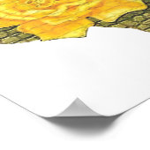 Phantastisches Gelb-Rose von Texas-Muster Blume Poster (Ecke)