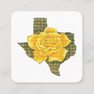Phantastisches Gelb-Rose von Texas-Muster Blume Quadratische Visitenkarte