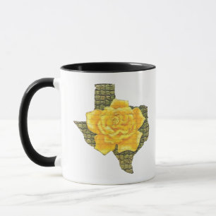 Phantastisches Gelb-Rose von Texas-Muster Blume Tasse