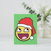 Phantastisches Gesicht Santa Postkarte (Stehend Vorderseite)
