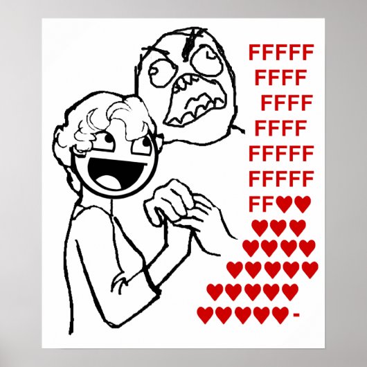 Phantastisches Gesicht und Rage Typ finden Fluv Poster (Vorne)