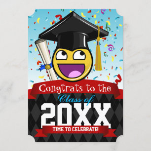 Phantastisches Gesicht Unsere Lieblings-Graduate-E Einladung