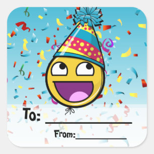 Phantastisches Gesicht zum und vom Geburtstag, akt Quadratischer Aufkleber