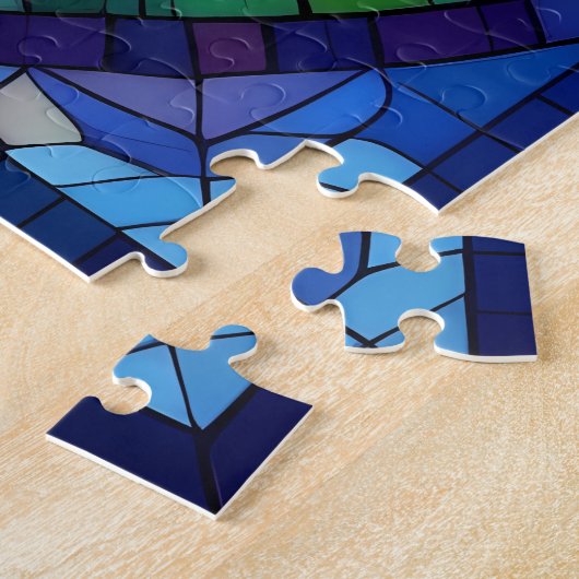 Phantastisches Glasmosaikkat-Portrait Puzzle (Seite)