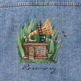 Phantastisches Gramophon Fairytale Hütte Wasserfar Jeansjacke