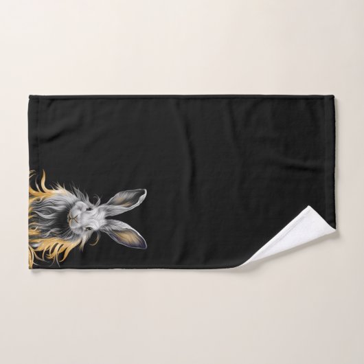 Phantastisches graues Kaninchen am Feuer Badhandtuch Set (Handtuch)