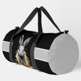 Phantastisches graues Kaninchen am Feuer Duffle Bag