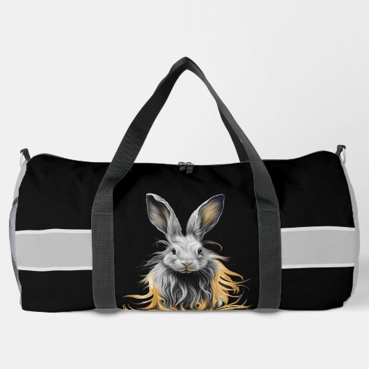 Phantastisches graues Kaninchen am Feuer Duffle Bag (Rückseite)