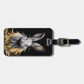 Phantastisches graues Kaninchen am Feuer Gepäckanhänger (Vorderseite horizontal)