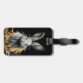 Phantastisches graues Kaninchen am Feuer Gepäckanhänger (Rückseite horizontal)