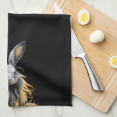 Phantastisches graues Kaninchen am Feuer Geschirrtuch (Viertel Falte)