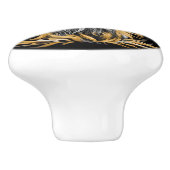 Phantastisches graues Kaninchen am Feuer Keramikknauf (Seitenansicht)