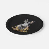 Phantastisches graues Kaninchen am Feuer Pappteller (Schrägansicht)