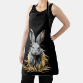 Phantastisches graues Kaninchen am Feuer Schürze (InSitu)