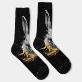 Phantastisches graues Kaninchen am Feuer Socken (Rechts)